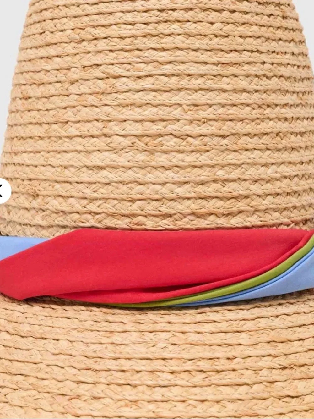 NWT Maje x Blanca Miró Raffia Hat With Printed Ribbon
